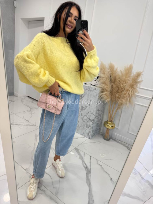 Pastelowy żółty sweter oversize Ksawery 06 - photo #26