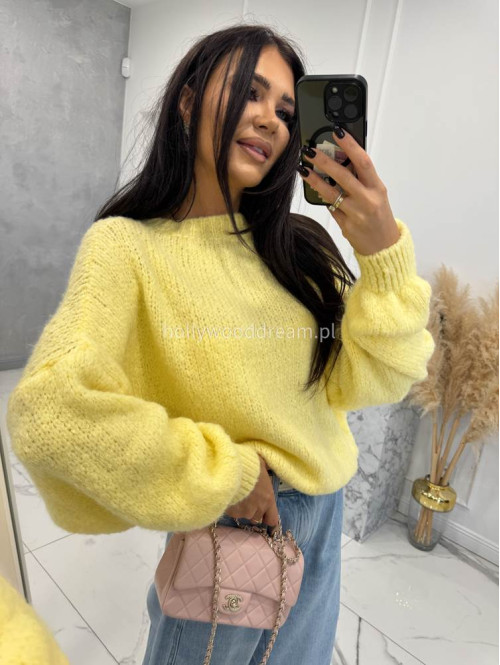 Pastelowy żółty sweter oversize Ksawery 06 - photo #27
