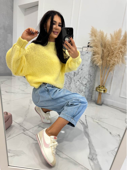 Pastelowy żółty sweter oversize Ksawery 06 - photo #29