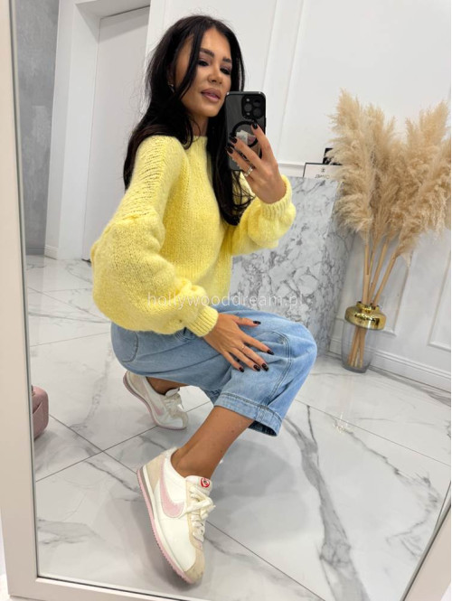 Pastelowy żółty sweter oversize Ksawery 06 - photo #30