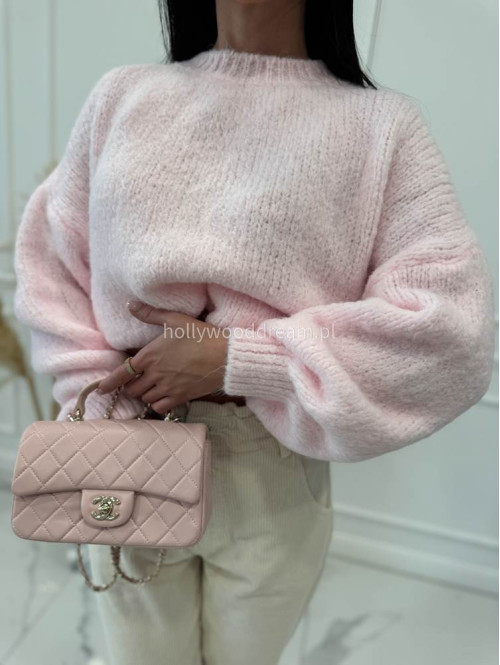 Jasny pudrowy róż sweter oversize KSAWERY 06,52,19 - photo #8