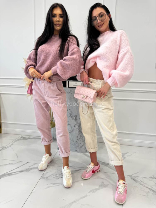 Jasny pudrowy róż sweter oversize KSAWERY 06,52,19 - photo #14