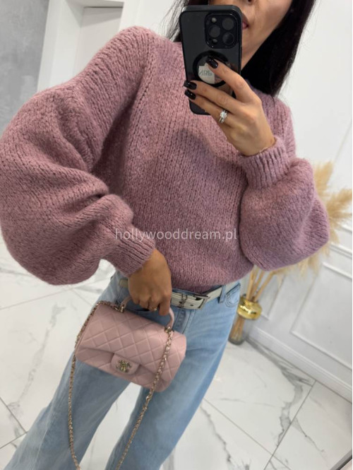 Brudny ciemny róż sweter oversize KSAWERY 06,52,19 - photo #15
