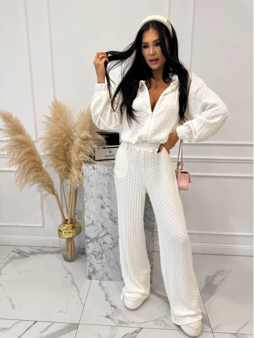 Biały kombinezon o warkoczowym splocie ASPEN 183 - photo #11