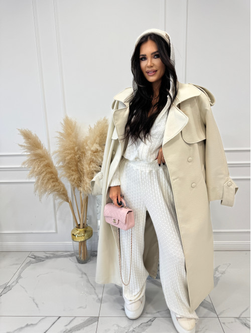 Biały kombinezon o warkoczowym splocie ASPEN 183 - photo #5