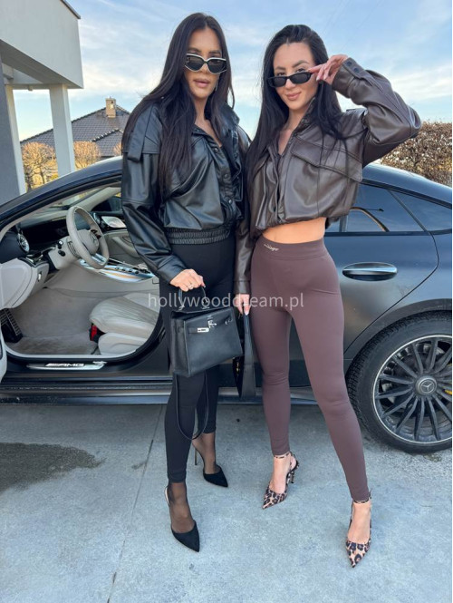 Kurtka bomberka eko-skóra LINSEY czekoladowa 131 - photo #113