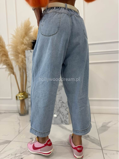 Jasno niebieskie spodnie loose fit z obniżonym krokiem Luk 52 - photo #2