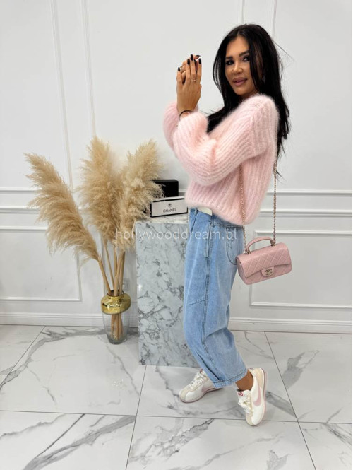 Jasno niebieskie spodnie loose fit z obniżonym krokiem Luk 52 - photo #10