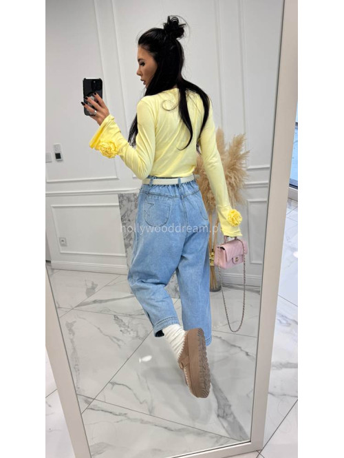 Jasno niebieskie spodnie loose fit z obniżonym krokiem Luk 52 - photo #18