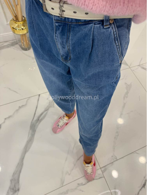 Niebieskie spodnie jeansowe loose fit  Milan 52 - photo #3