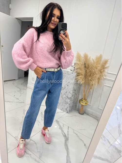 Niebieskie spodnie jeansowe loose fit  Milan 52 - photo #6