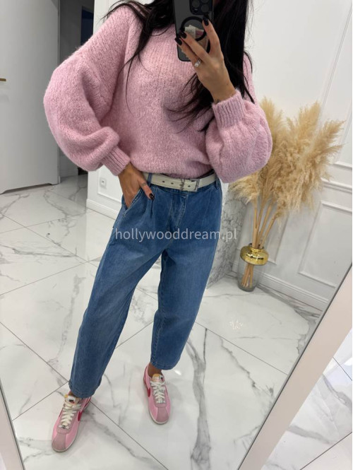 Niebieskie spodnie jeansowe loose fit  Milan 52 - photo #8