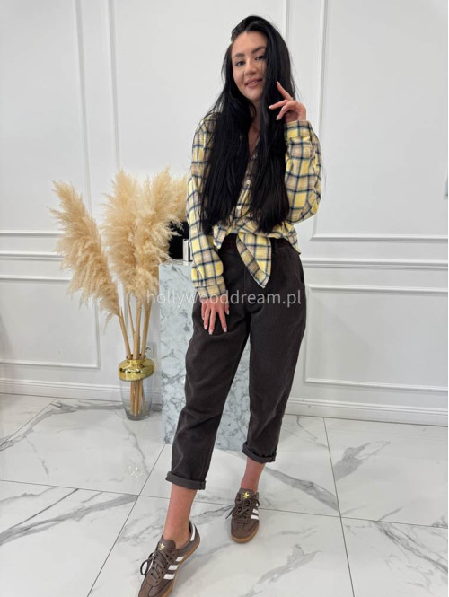 Żółto-beżowa koszula w kratę JENNY 52 - photo #3