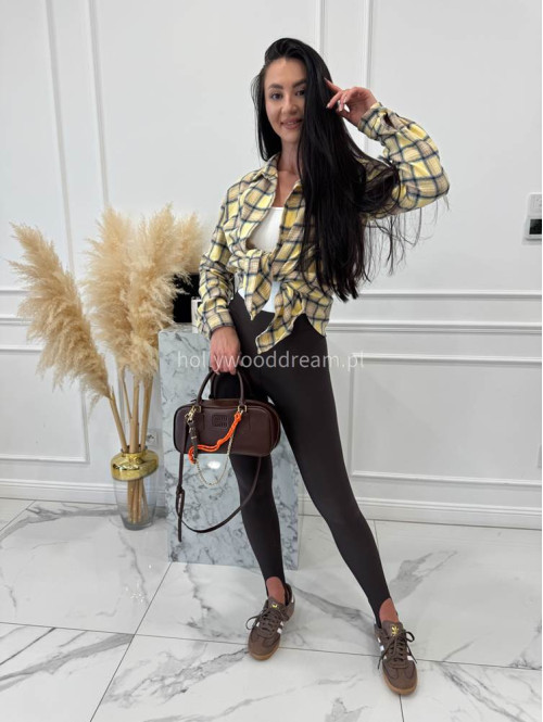 Żółto-beżowa koszula w kratę JENNY 52 - photo #16