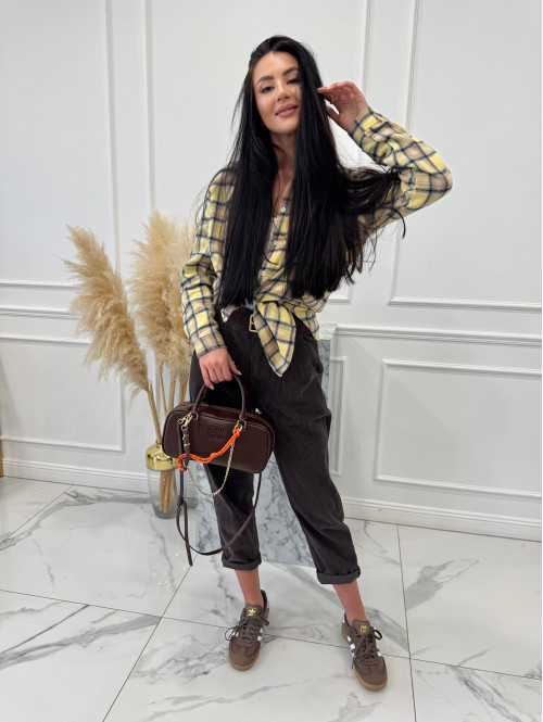 Żółto-beżowa koszula w kratę JENNY 52 - photo #0