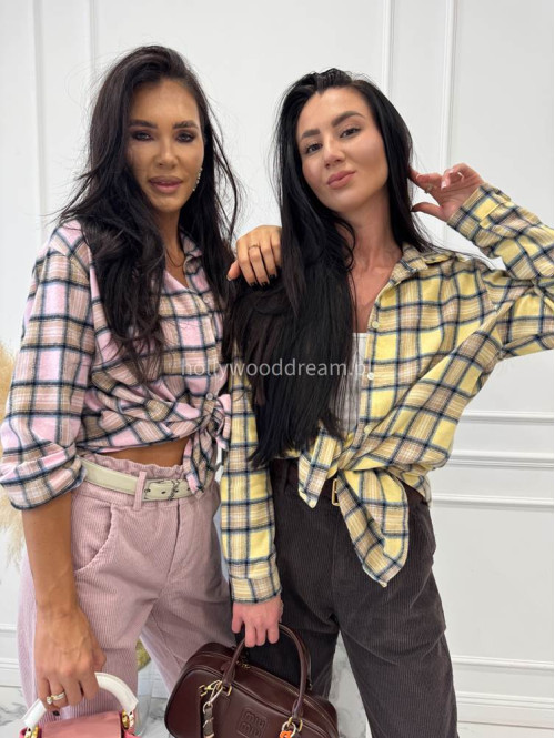 Różowo-beżowa koszula w kratę JENNY 52 - photo #4