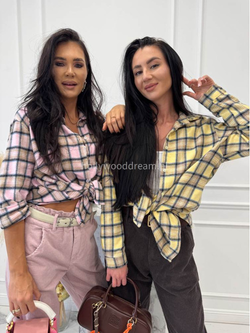 Różowo-beżowa koszula w kratę JENNY 52 - photo #5