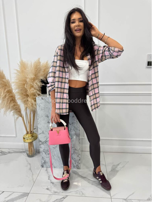 Różowo-beżowa koszula w kratę JENNY 52 - photo #15