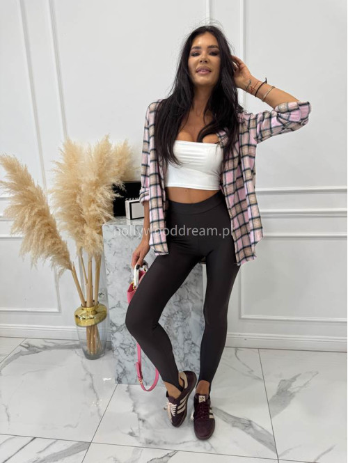 Różowo-beżowa koszula w kratę JENNY 52 - photo #17