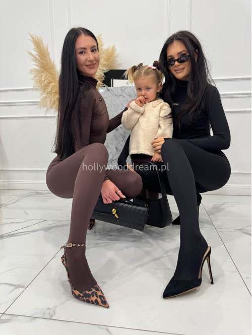 Czarny komplet top z golfem + legginsy SUZI 163 - photo #9