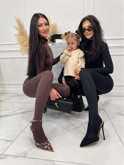 Czekoladowy komplet top z golfem + legginsy SUZI 163 - photo #6