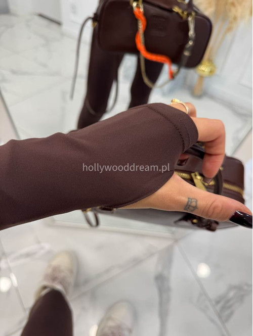 Brązowy kombinezon zapinany na zamek z logo na rękawie PARKER 163 - photo #6