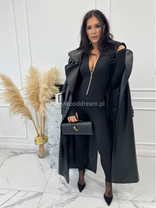 Czarny kombinezon zapinany na zamek z logo na rękawie PARKER 163 - photo #9