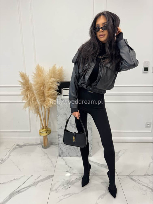 Kurtka bomberka eko-skóra LINSEY czarna 131 - photo #113