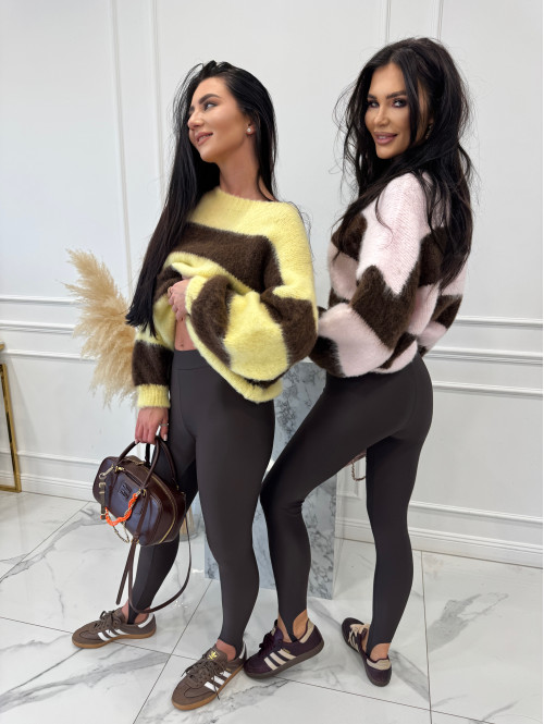 Legginsy z zapiętką czekoladowe Blania 31 - photo #98