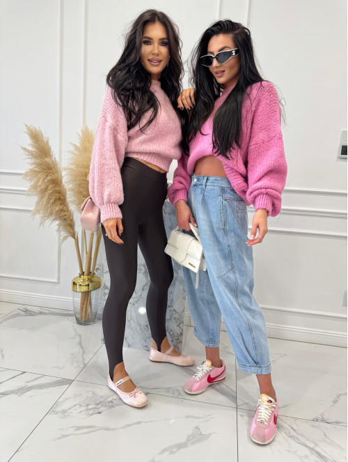 Legginsy z zapiętką czekoladowe Blania 31 - photo #99