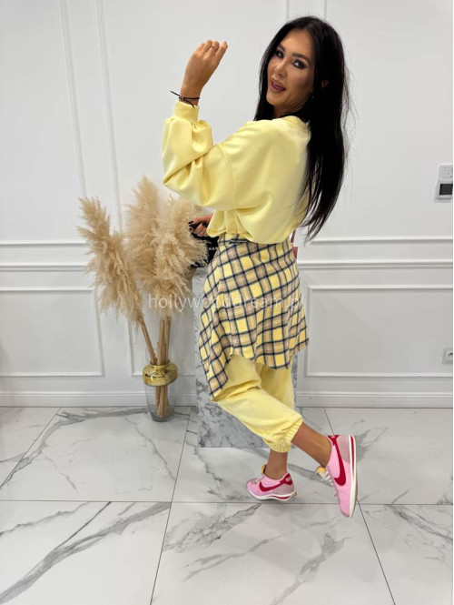 Żółty komplet dresowy bluza+spodnie z wiskozą TOMAS 52 - photo #4