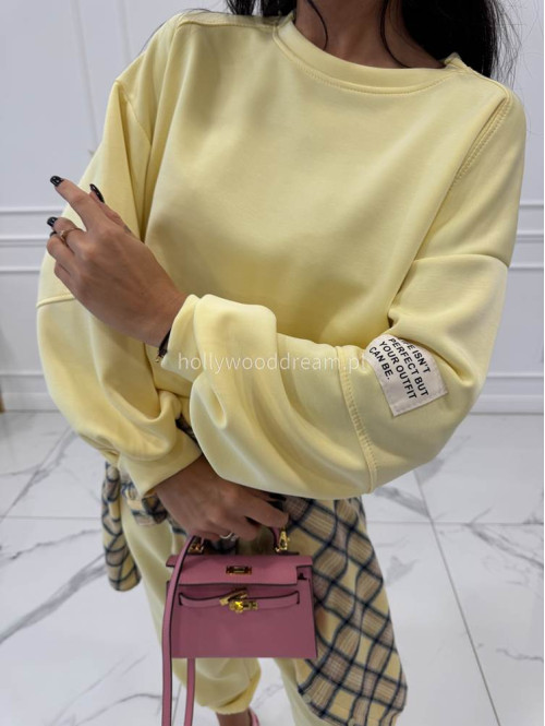 Żółty komplet dresowy bluza+spodnie z wiskozą TOMAS 52 - photo #8