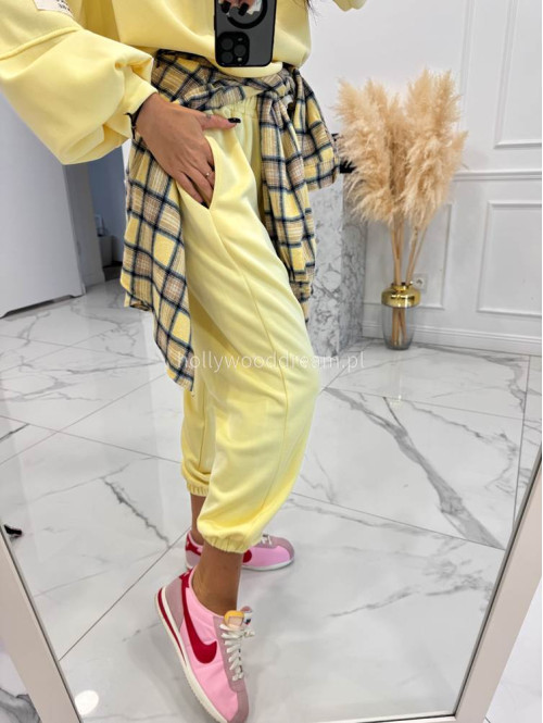 Żółty komplet dresowy bluza+spodnie z wiskozą TOMAS 52 - photo #10