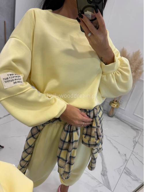 Żółty komplet dresowy bluza+spodnie z wiskozą TOMAS 52 - photo #11