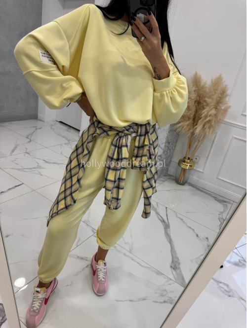 Żółty komplet dresowy bluza+spodnie z wiskozą TOMAS 52 - photo #12