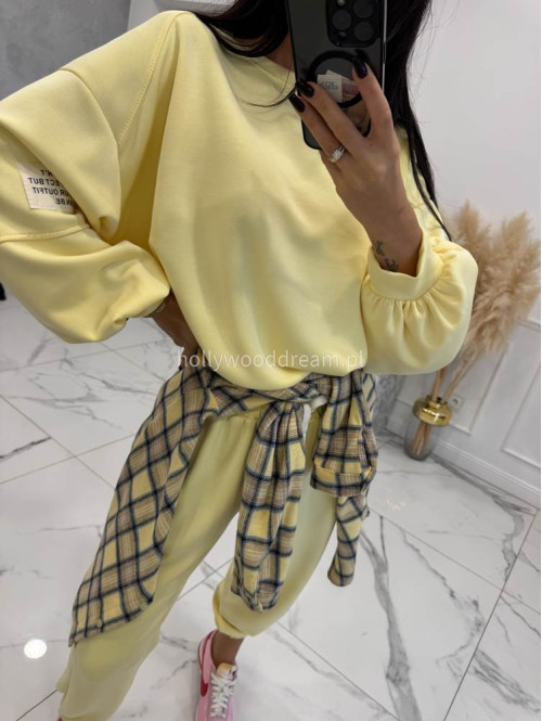Żółty komplet dresowy bluza+spodnie z wiskozą TOMAS 52 - photo #13