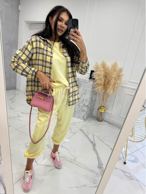 Żółty komplet dresowy bluza+spodnie z wiskozą TOMAS 52 - photo #14