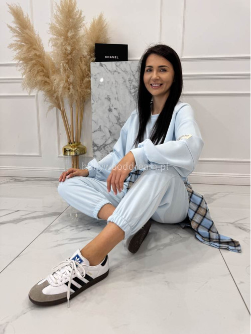 Błękitny komplet dresowy bluza+spodnie z wiskozą TOMAS 52 - photo #4