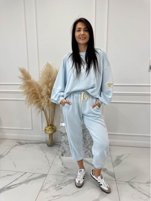 Błękitny komplet dresowy bluza+spodnie z wiskozą TOMAS 52 - photo #8