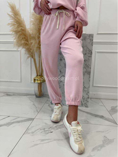 Pudrowy róż komplet dresowy bluza+spodnie z wiskozą TOMAS 52 - photo #12