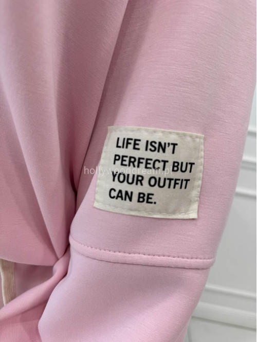 Pudrowy róż komplet dresowy bluza+spodnie z wiskozą TOMAS 52 - photo #13