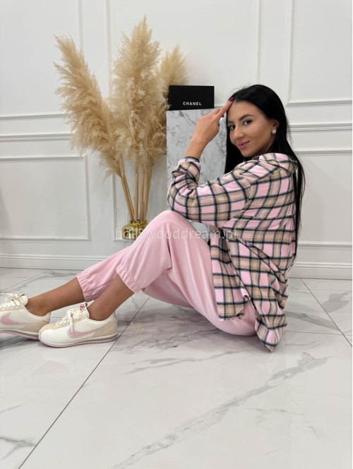 Pudrowy róż komplet dresowy bluza+spodnie z wiskozą TOMAS 52 - photo #17