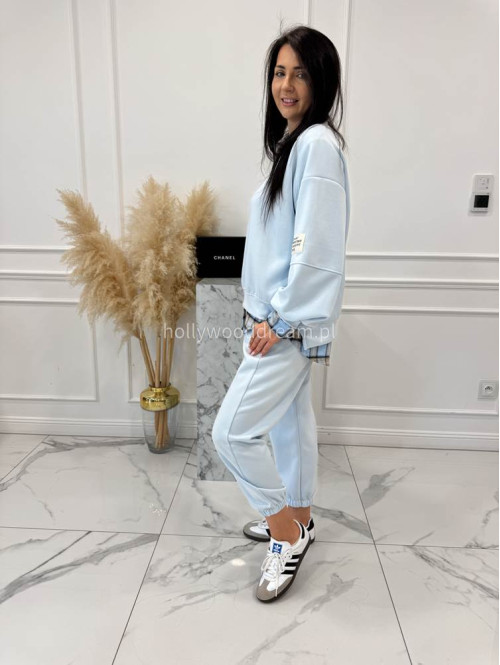 Błękitny komplet dresowy bluza+spodnie z wiskozą TOMAS 52 - photo #11