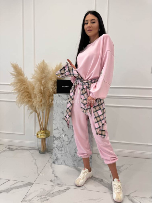 Różowo-beżowa koszula w kratę JENNY 52 - photo #24