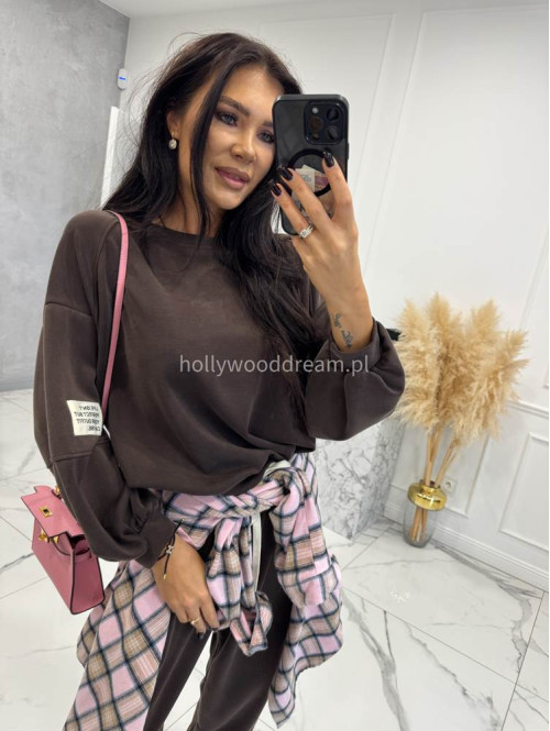 Czekoladowy komplet dresowy bluza+spodnie z wiskozą TOMAS 52 - photo #7