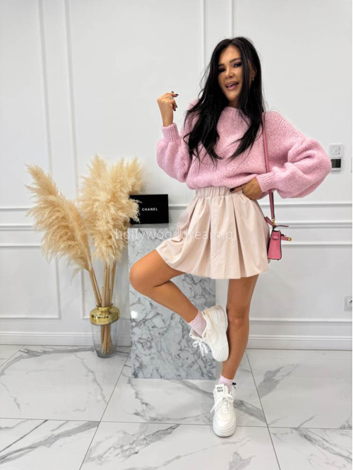 Taupe spódniczko - spodenki plisowane 100% wiskozy Lavonia 44 - photo #4