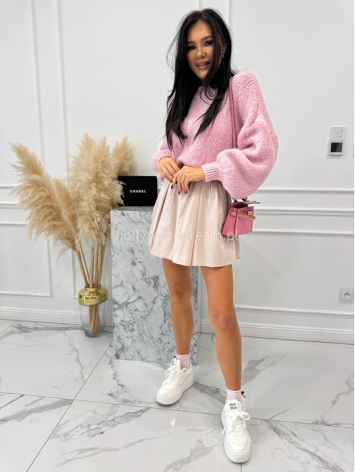 Taupe spódniczko - spodenki plisowane 100% wiskozy Lavonia 44 - photo #6