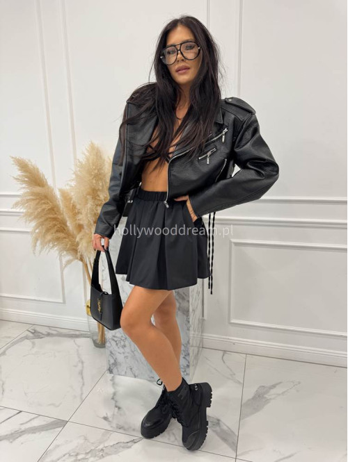 Czarne spódniczko - spodenki plisowane 100% wiskozy Lavonia 44 - photo #6