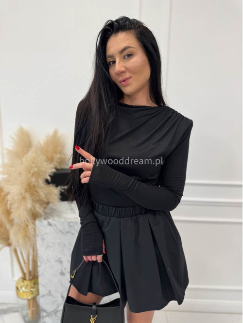 Czarne spódniczko - spodenki plisowane 100% wiskozy Lavonia 44 - photo #13