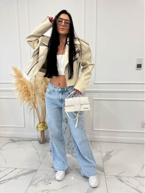 Jasno niebieskie spodnie jeasnowe z nakładką spódniczki BAREL 09 - photo #6